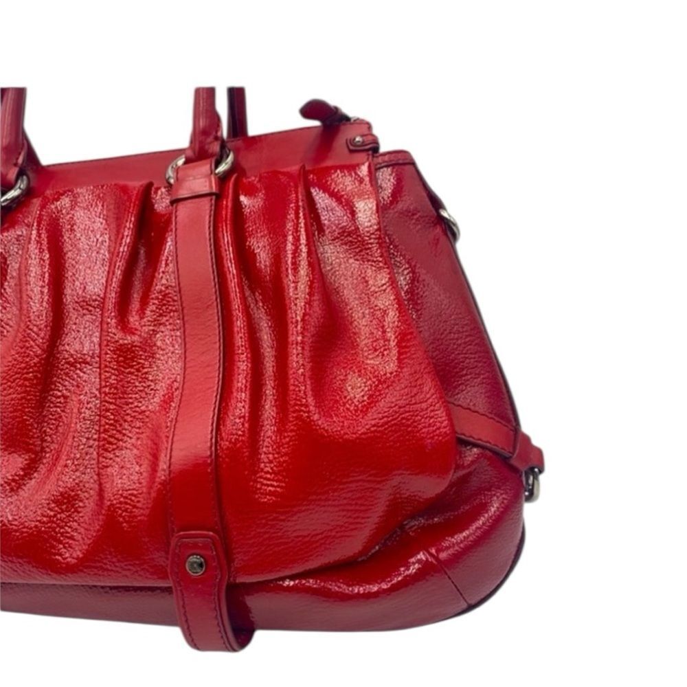 Auth Celine Red Wine Patent Leather Pleated Large Tote. Mint Preloved Condition. - Picture 3 of 16